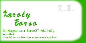 karoly borso business card